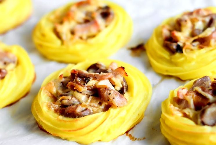Готовим картофельные гнезда с начинкой