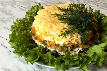 Пошаговый рецепт салат с куриной печенью и сыром